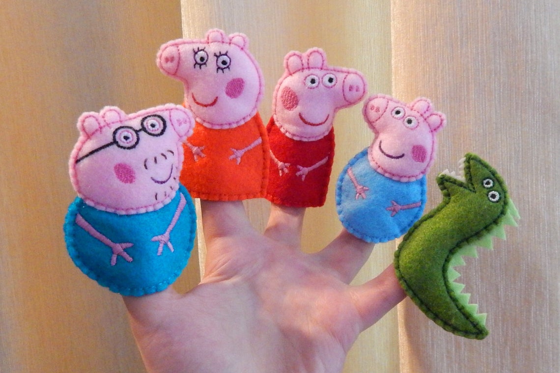 Peppa Pig Family Finger Puppets. Felt Finger Puppets. Finger Etsy Canada