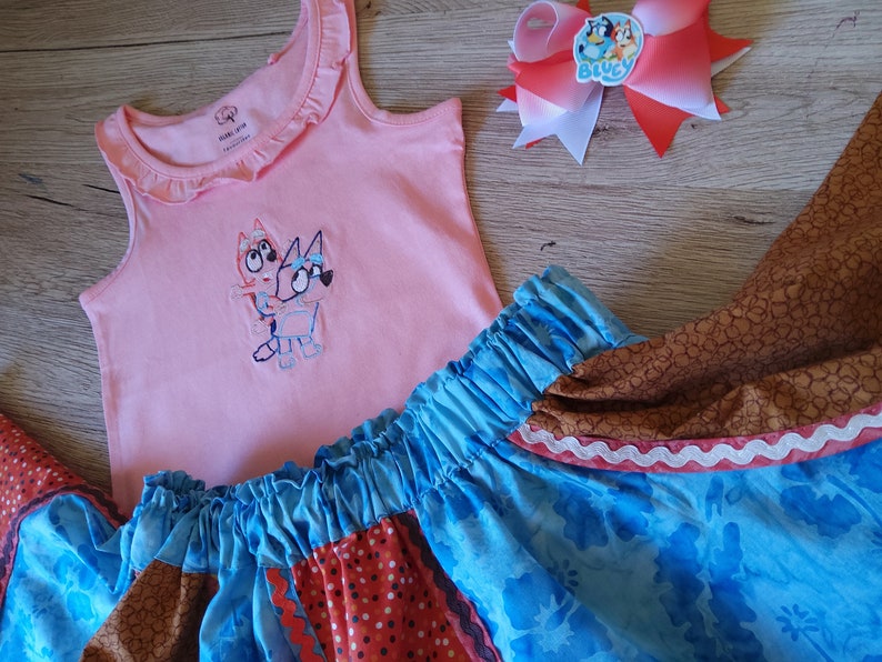 Size 4 Bluey Outfit Size 4 Bingo Outfit Bluey Shirt Skirt Etsy Australia
