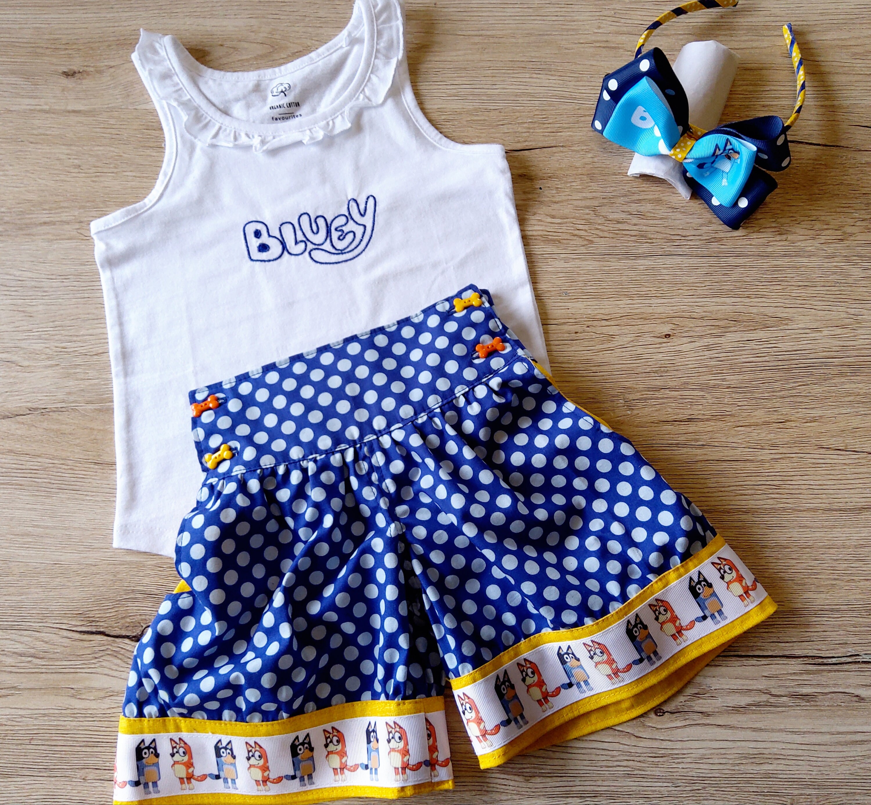Size 4 Bluey outfit Bingo outfit Bluey headband Bingo Etsy