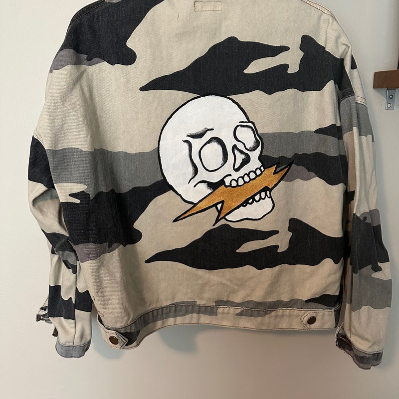 Painted Camo Leather Jacket