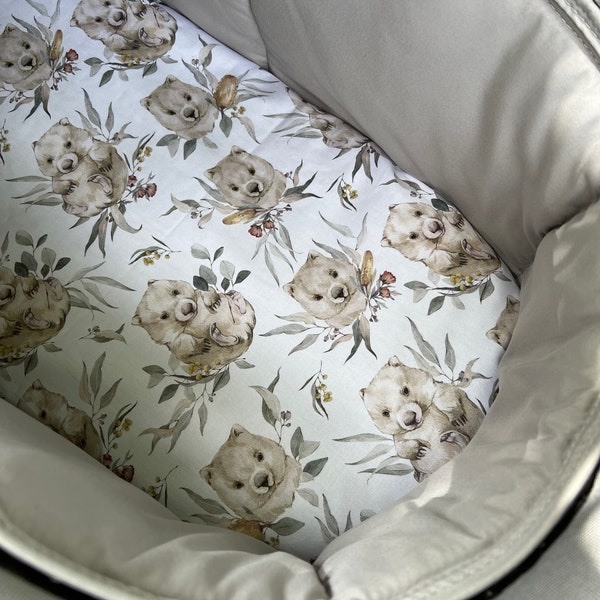 Bassinet liner made for Uppababy Vista, Bugaboo, Redsbaby, Nuna prams and more. Australia, Wombats