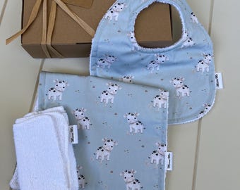 Baby gift hamper, unisex baby shower gift set, newborn gift, baby cows