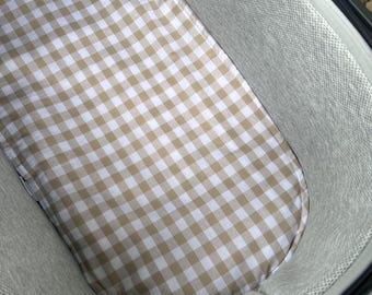 Bassinet liner made for Uppababy Vista, Bugaboo, Redsbaby, Nuna prams and more. Beige, Gingham