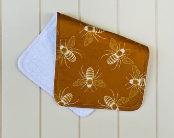 Burp cloth, bees