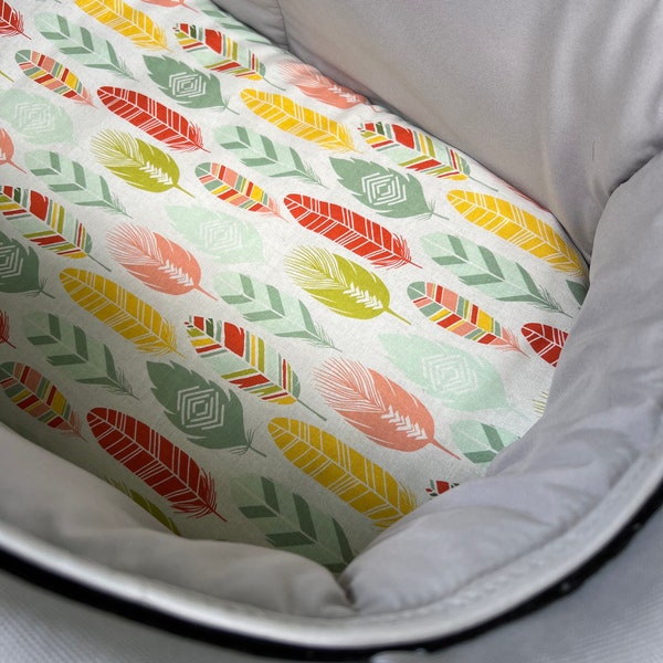 Bassinet liner made for Uppababy Vista, Bugaboo, Redsbaby, Nuna prams and more. Feathers