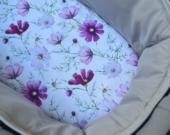Bassinet liner made for Uppababy Vista, Bugaboo, Redsbaby, Nuna prams and more. Floral