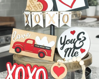 Love Tiered Tray Kit || Valentine's Day Tray Decor || Heart Tiered Tray || Love Decor Set