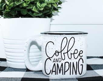 Camping Coffee Mug || Fall Campfire Mug || Big Coffee Mug || Coffee and Camping || Coffee Lovers Gift || Adventure Mugs || 15 ounces