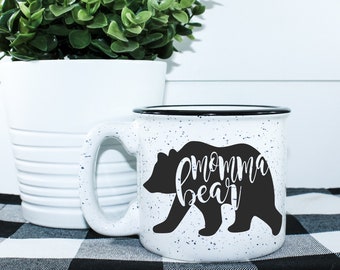 Momma Bear || Mama Bear Gift || Campfire Mug || Mama Bear Mug || Winter Mug || 15 ounces