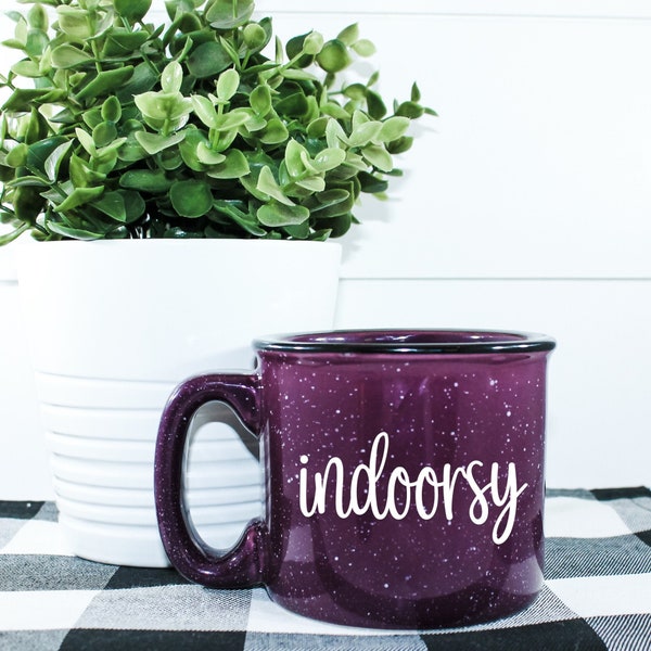 Indoorsy Campfire Mug || Stay Home Coffee Mug || It's To Peopley Outside Coffee