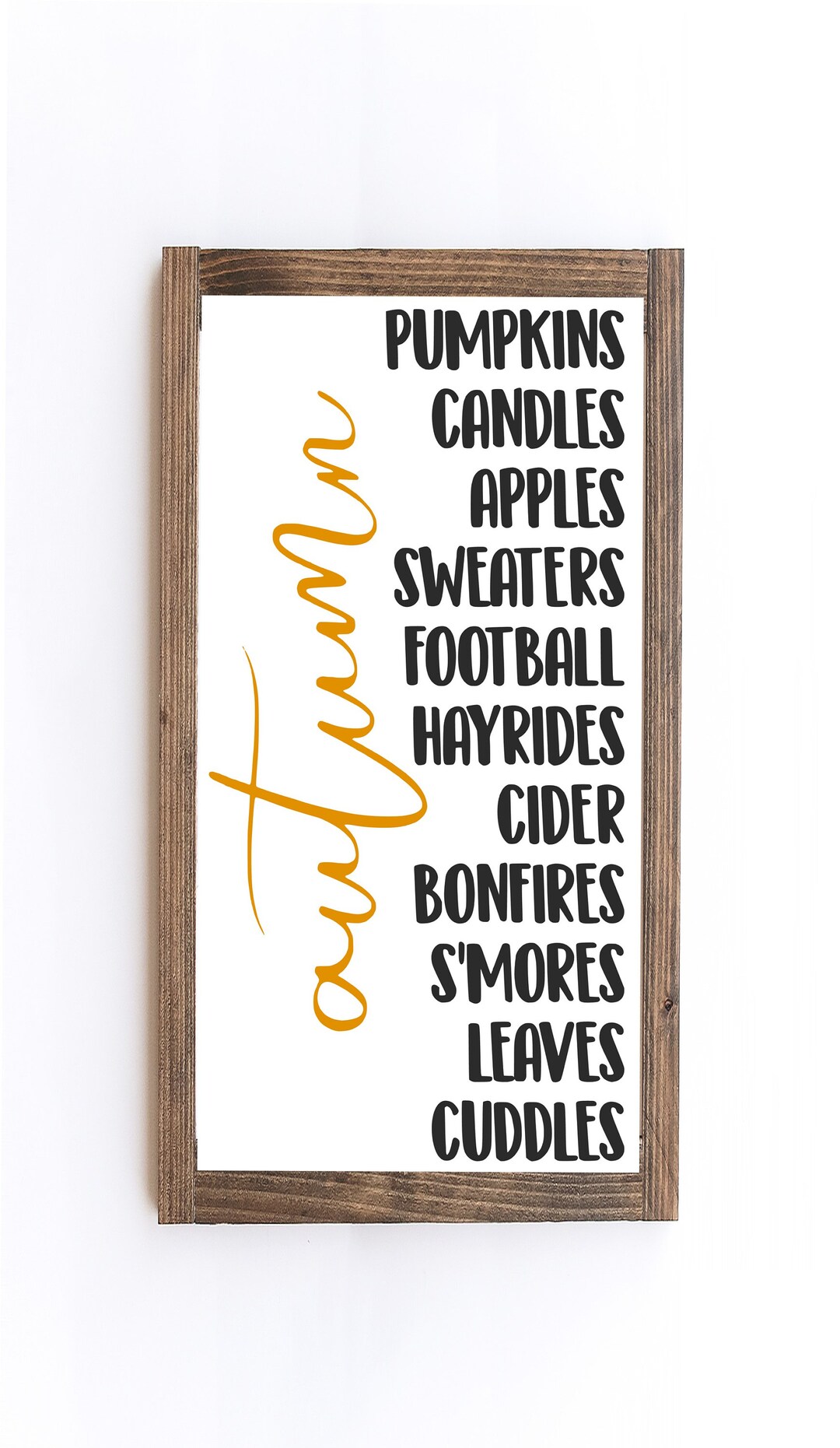 Fall Word Signs Autumn Words Wood Sign | Cozy Fall Decor - Etsy