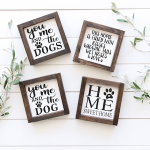 You Me & The Dogs || You Me And The Dog || This House Is Filled With Kisses And Wagging Tails || Home Sweet Home Paw Print || Tiered Tray