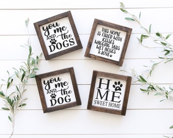 You Me & The Dogs || You Me And The Dog || This House Is Filled With Kisses And Wagging Tails || Home Sweet Home Paw Print || Tiered Tray