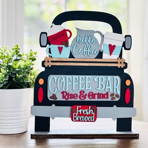 Coffee Bar Vintage Truck Interchangeable Home Decor || Vintage Truck Decor Piece || Seasonal Changeable Sign