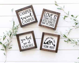 Camper Sweet Camper || Love Is Parking Camper || You Had Me At Smore || Always Take The Scenic Route || Camping Wood Signs