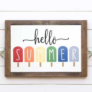 Bonjour l’été Signe || || de décoration intérieure || de signes d’été Popsicle