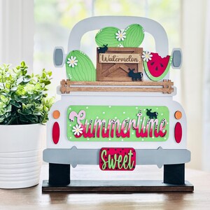 Summertime Wassermelone Vintage LKW austauschbare Wohnkultur || Vintage LKW Dekor Stück || Saisonales Wechselschild