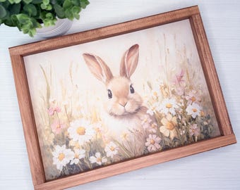 Frühlings-Häschen-Druck | Floral Rabbit Cottagecore Wandkunst (11 "x 15 ")