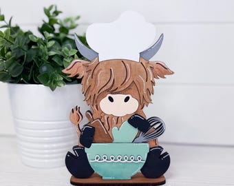 Kitchen Baking Highland Cow Decor