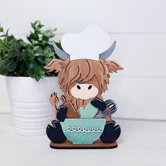 Kitchen Baking Highland Cow Decor