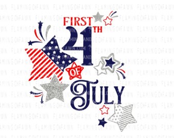 first 4th of july svg, baby svg - commercial use svg - silhouette svg file -  first 4th of july - .DXF .SVG .PNG  - cutting file