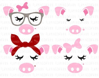 Download Pig face svg show pig svg pig dxf farm svg wild animal | Etsy