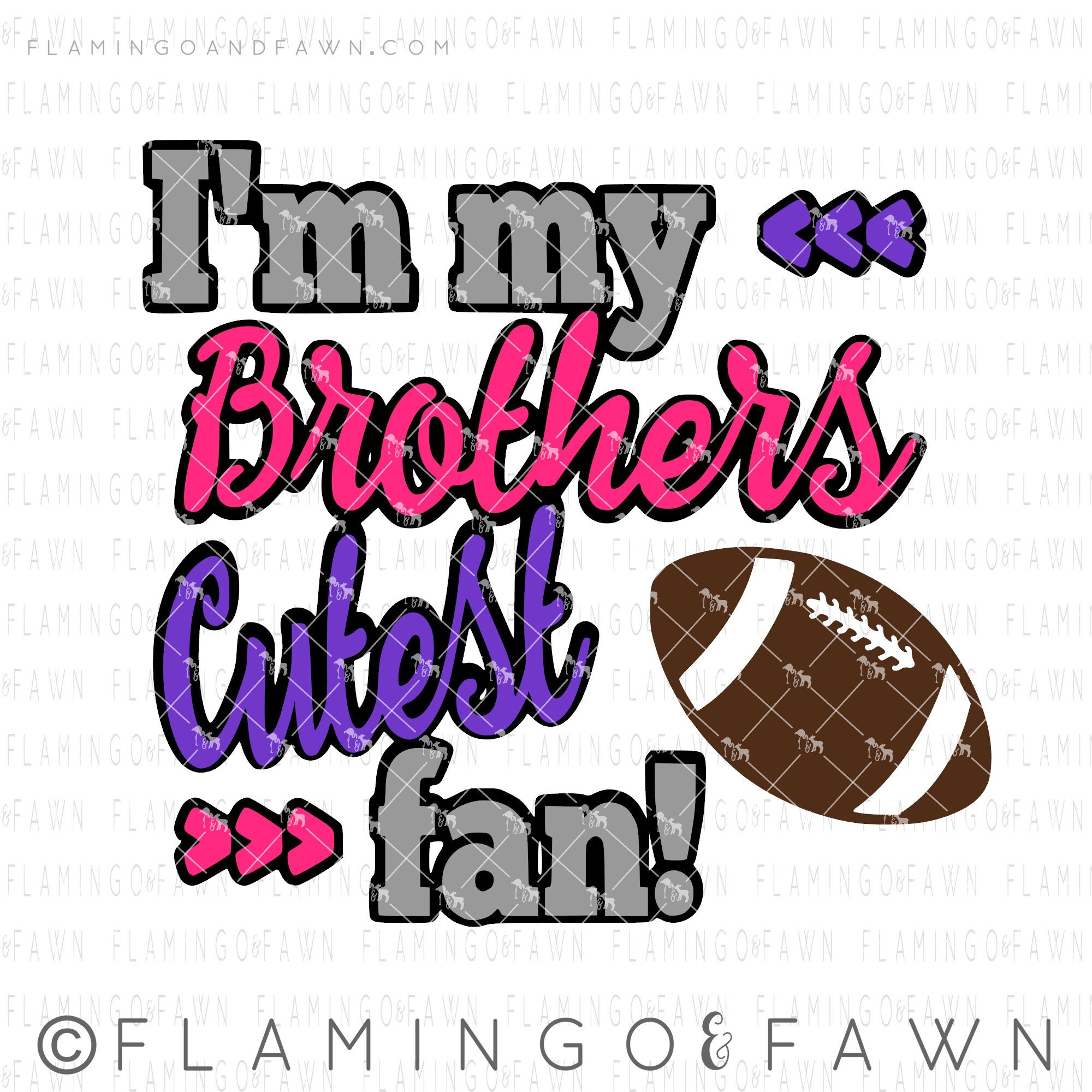 Im my brothers cutest fan svg cutest fan svg football sister Etsy