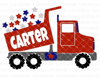 Dump truck 4th of july svg cutting files, july 4th svg, flag svg, star svg, boy 4th of july svg, red white blue svg, stars and stripe