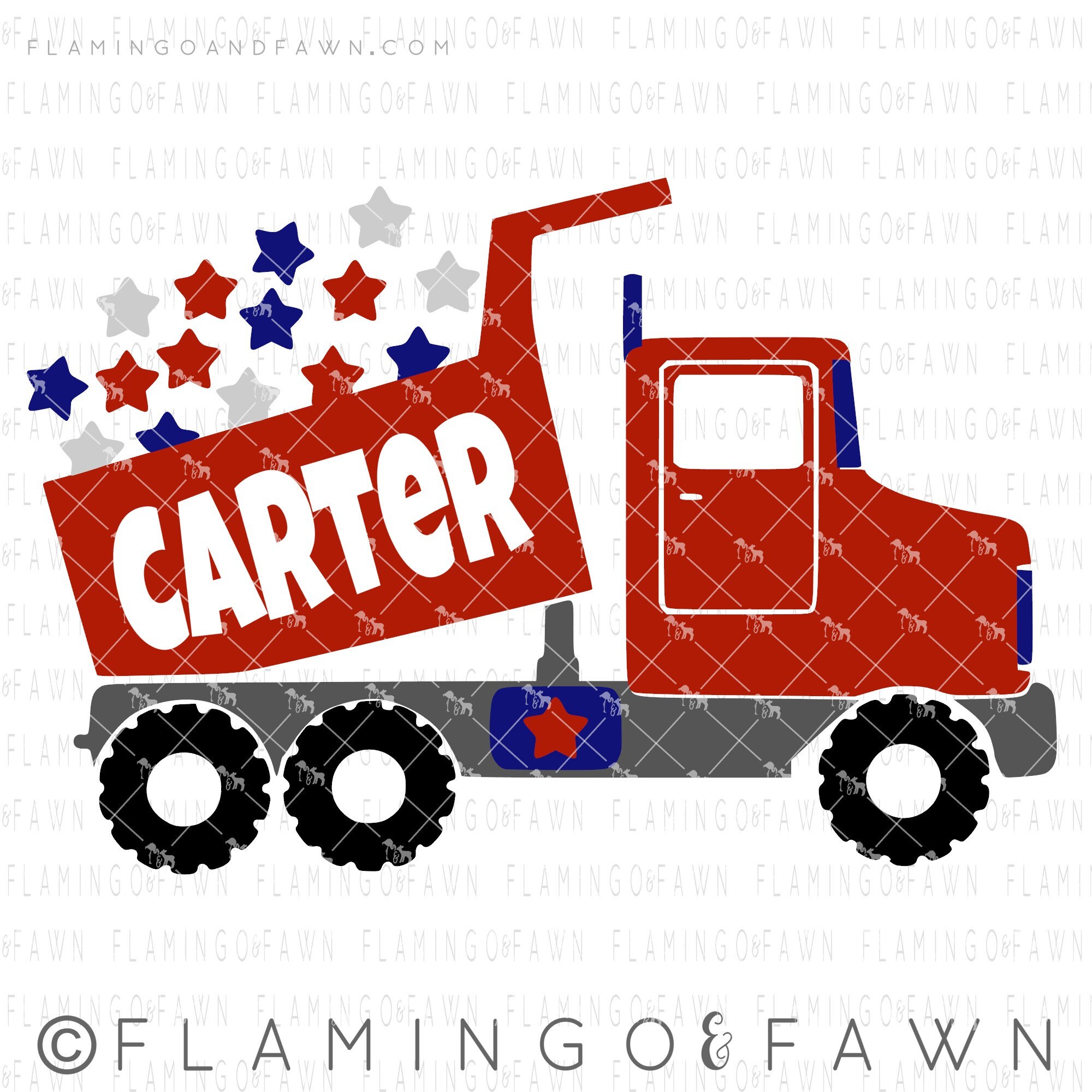 Dump truck 4th of july svg cutting files july 4th svg flag | Etsy