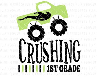 1st grade boy svg, 1st grade dxf files, first grade svg, back to school svg, School svg, files, back to school boy svg, dump truck svg