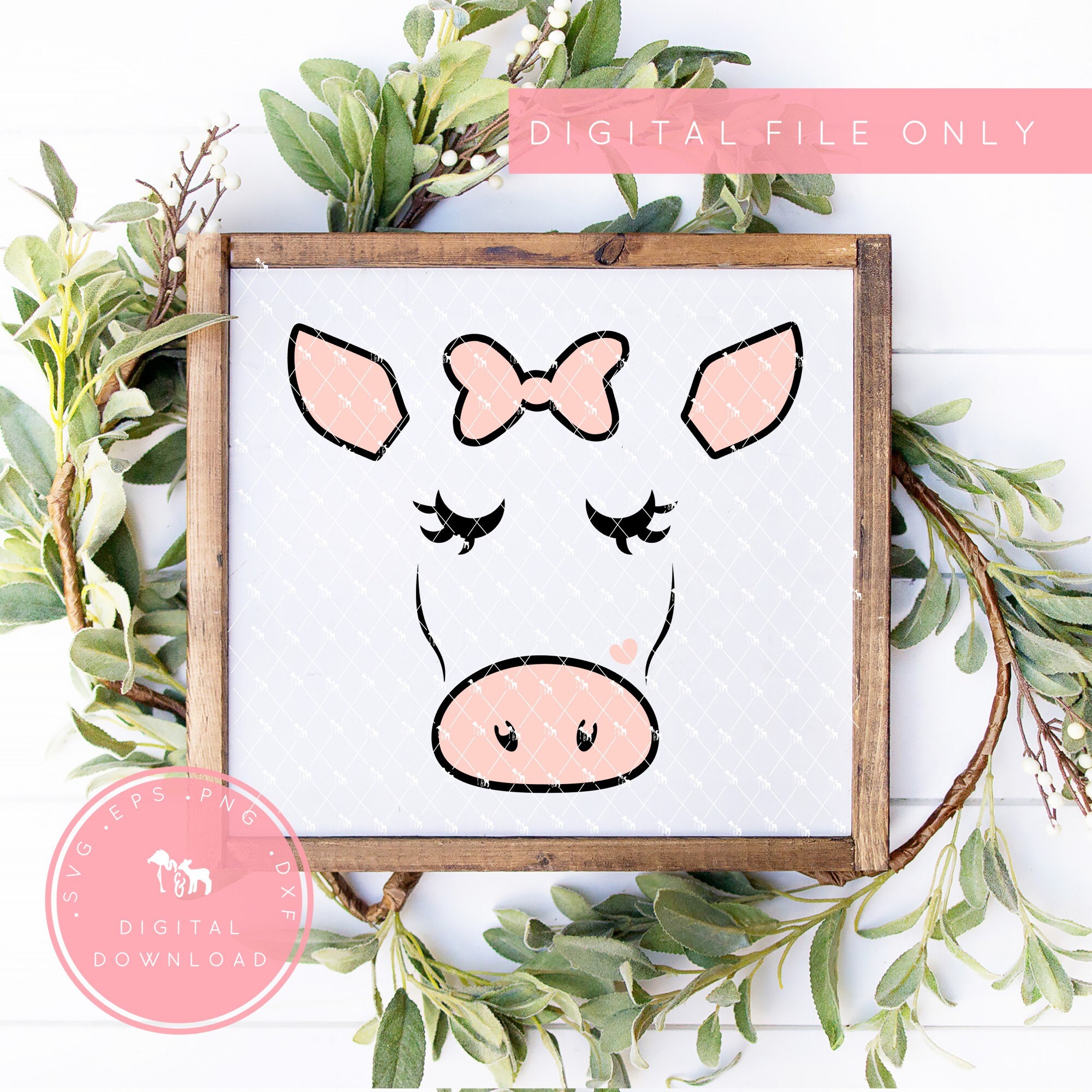 Download Cow Face Svg Show Cow Svg Pig Dxf Farm Svg Farming Svg Etsy