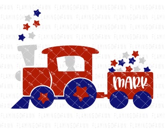 4th of july train svg, july 4th svg, star svg, train svg, firecracker svg, boy 4th of july svg, red white blue svg, stars and stripe