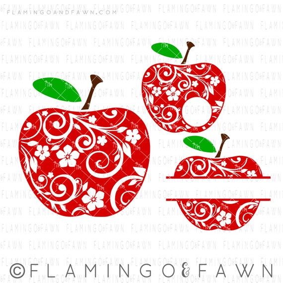 Download Svg Files Teacher Svg Apple Flourish Bundle Teacher Apple Etsy