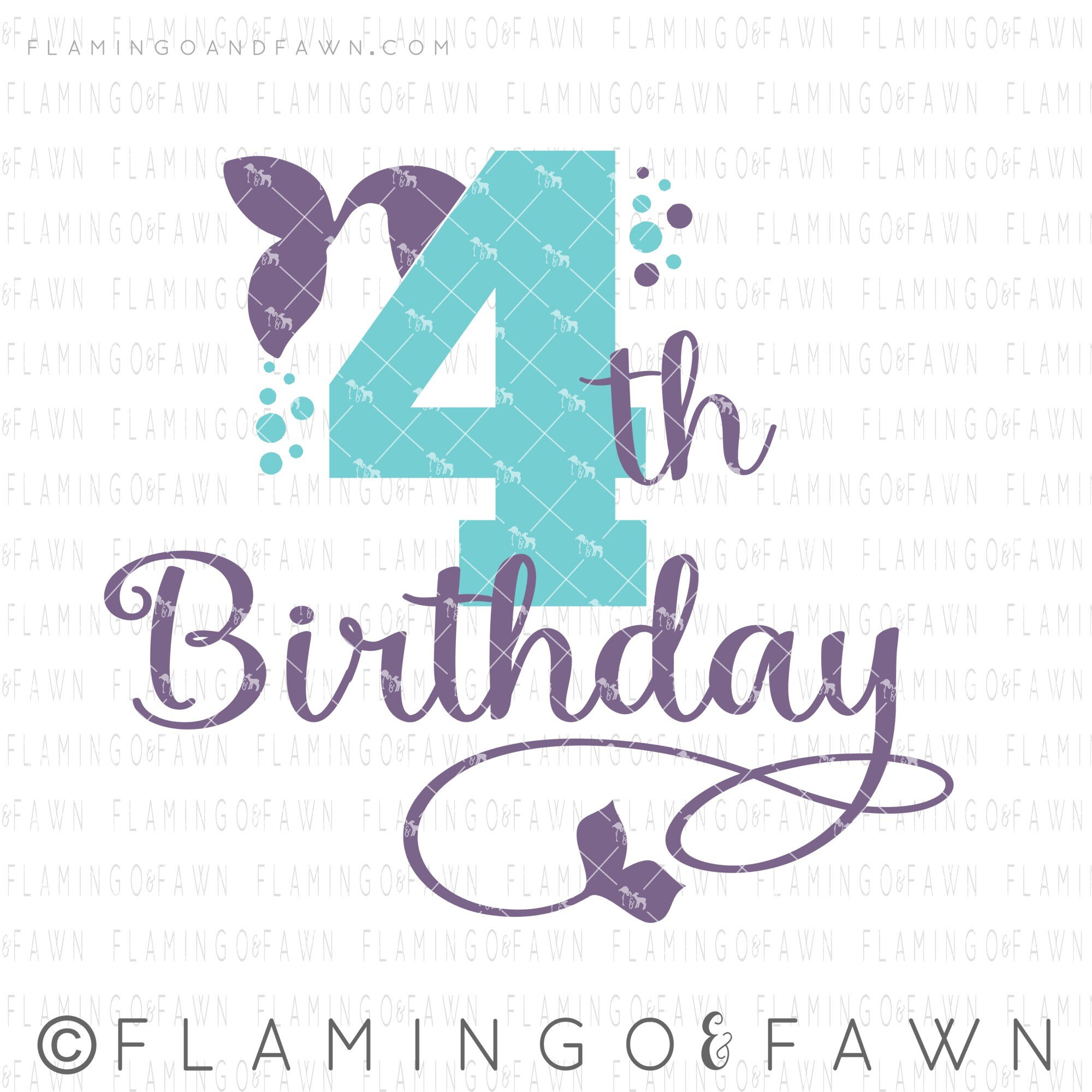 Download 4th Birthday Mermaid Svg Cutting Files Fourth Birthday Svg Etsy