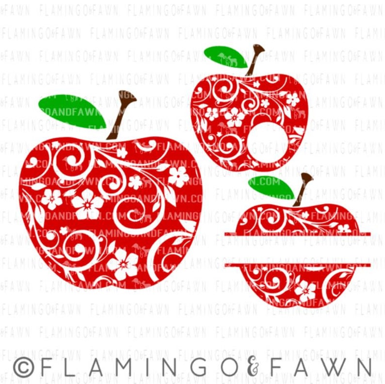 Download Svg files Teacher svg Apple flourish bundle teacher apple | Etsy
