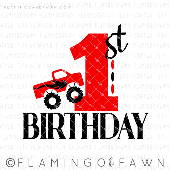 Download First Birthday Svg 1st Birthday Svg Monster Truck Svg Svg Etsy