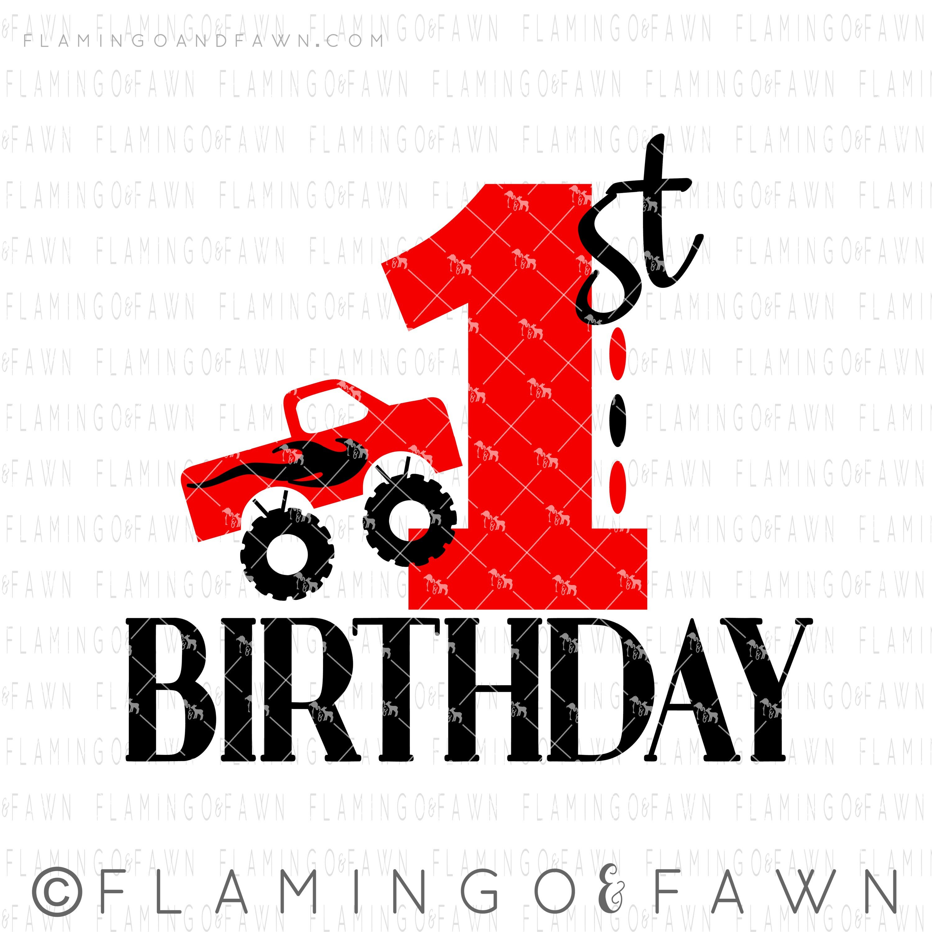 Download First Birthday Svg 1st Birthday Svg Monster Truck Svg Svg Etsy
