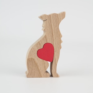 Personalised Border Collie figurine, wooden collie memorial keepsake, first father's day gift from dog
