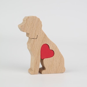 Black Cockerpoo miniature statue, personalised love heart cockapoo keepsake, pet loss farewell memorial gift, red cockapoo breeder gift