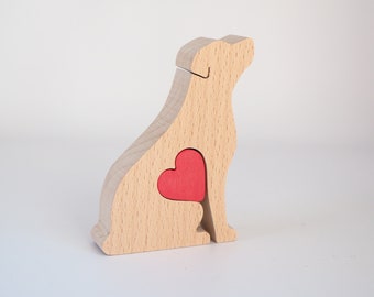 Personalisierte Border Terrier-Figur, Border Terrier-Gedenkstatue, graviertes Liebesherz aus Holz, Muttertagsgeschenk vom Haustier für Hundemama