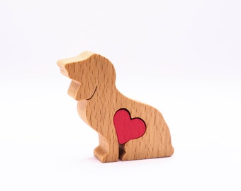 Personalisierter Basset Hound mit Liebesherz, Basset Besitzer Geschenk, Gedenkandenken, Muttertagsgeschenk für Hundemutter, Basset Hound Geburtstagsgeschenk