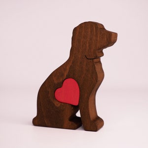 Personalised Labradoodle wooden statue, small figurine memorial keepsake, Mothers day gift from doodle, chocolate labradoodle mom gift