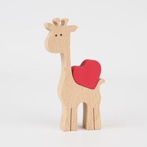 Giraffe with engraved love heart, personalised Mother's day gift, long distance gift for first time mum