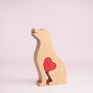 Personalized Wooden Labrador Figurine, Dog Owner father's day gift, Black lab memorial statue Natural Wood