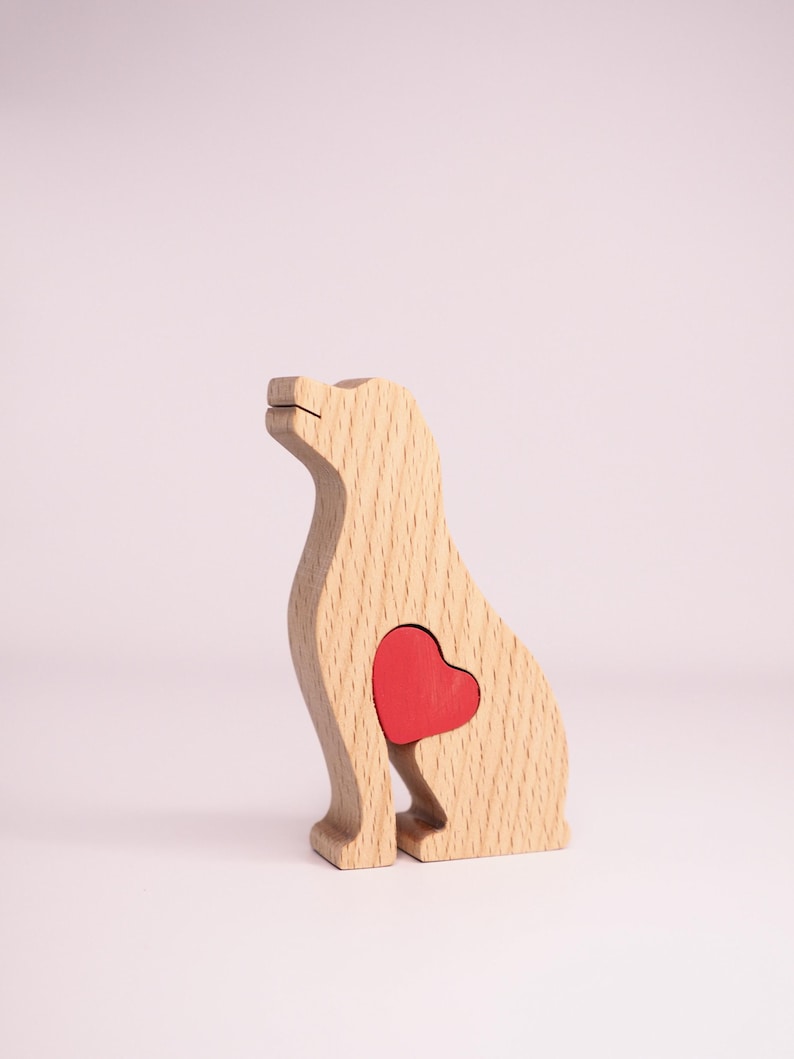 Personalized Wooden Labrador Figurine, Dog Owner father's day gift, Black lab memorial statue Natural Wood
