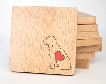 Cockapoo coaster, personalised wooden Coaster, gift for wine lover, dining table decorations, Mother's day gift from cockapoo, mum breakfast