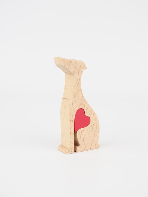 Personalized Wooden Greyhound Figurine, Dog Passing Anniversary Gift