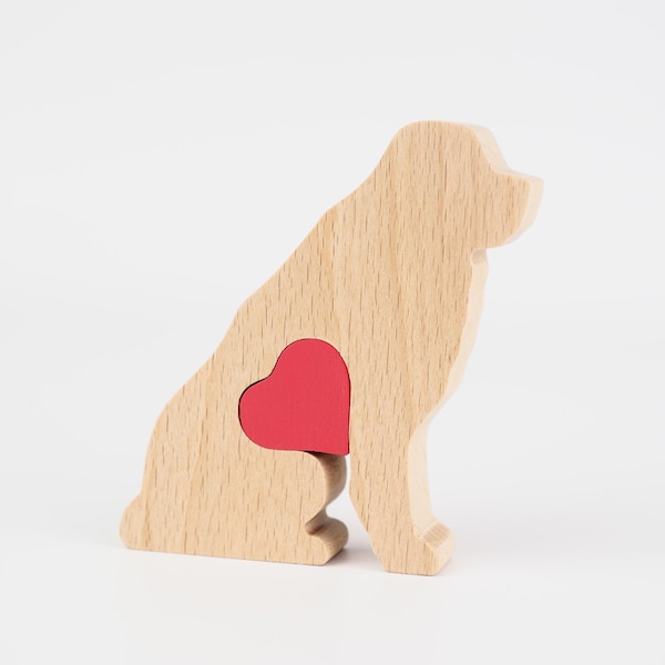 Personalized Newfoundland Dog Figurine, Wooden Newfie Keepsake, Mother's day gift for dog mum