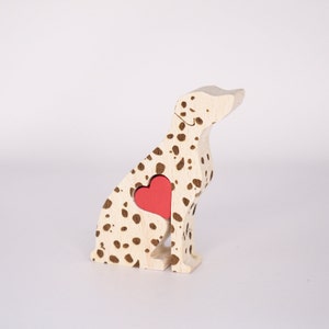Dalmatian figurine, Personalised Dalmatian keepsake, Mother's day Dalmatian ornament, dog mum dad wooden memento, dalmatian owner gift zdjęcie 1