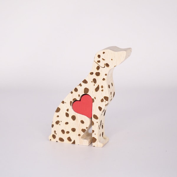 Dalmatian figurine, Personalised Dalmatian keepsake, Mother's day Dalmatian ornament, dog mum dad wooden memento, dalmatian owner gift